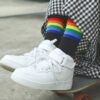 black rainbow socks