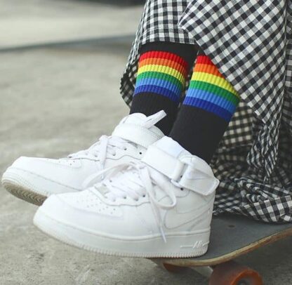 black rainbow socks