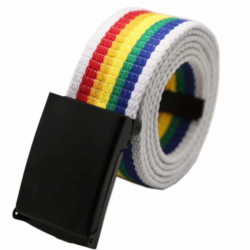 Rainbow Canvas Belt