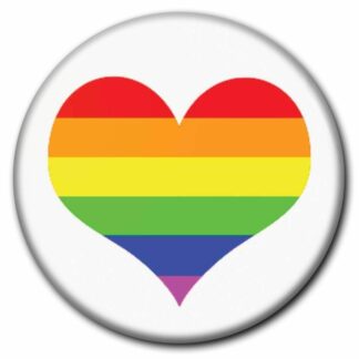 Image of rainbow heart on a badge