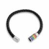 Rainbow Braided Leather Bracelet - Image 3