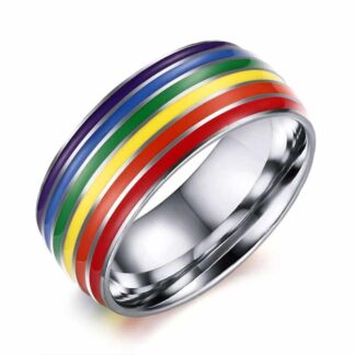 stainless steel full rainbow ring
