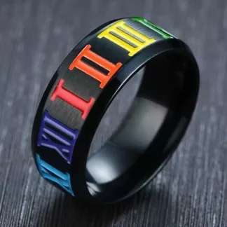 Roman Numeral Rainbow Ring