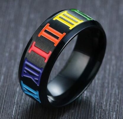 Roman Numeral Rainbow Ring