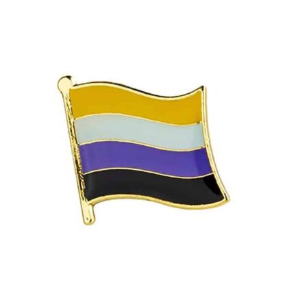 Non-binary (Enby) pride wavy flag pin