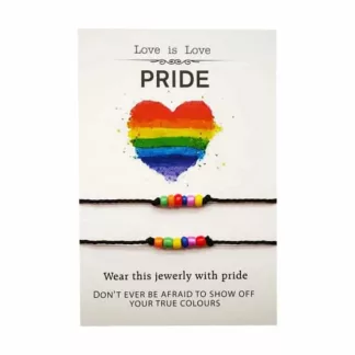 2 Rainbow Bead Pride Bracelets