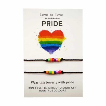 2 Rainbow Bead Pride Bracelets