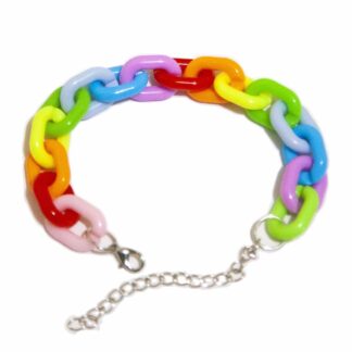 Rainbow Interlinked Chain Bracelet