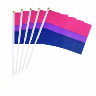5 Bisexual Pride Hand Flags