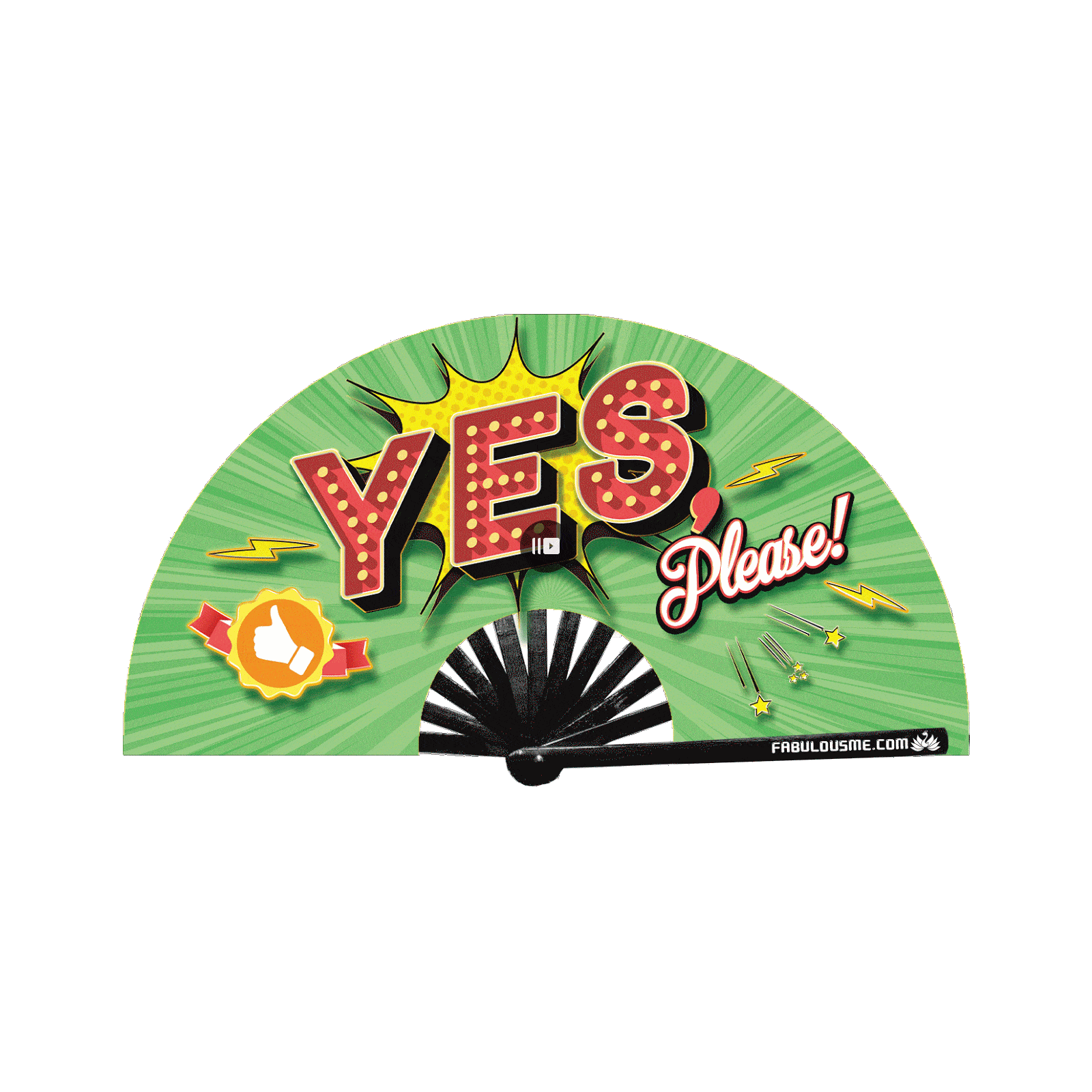 Yes Please / No Thanks Double-Sided Hand Fan ⋆ Pride Shop NZ