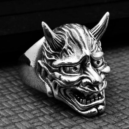 japanese demon oni mask ring - 4
