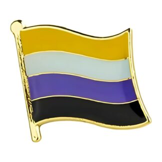 Non-Binary (Enby) Pride Wavy Flag Pin