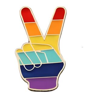 Rainbow Peace Sign Pin
