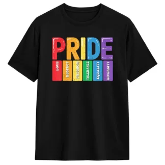 Pride Blocks Tee, black unisex t-shirt