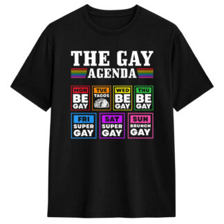 The Gay Agenda Tee, black unisex t-shirt