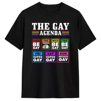 The Gay Agenda Tee, black unisex t-shirt
